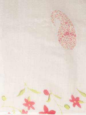 White printed organza saree with blouse 5