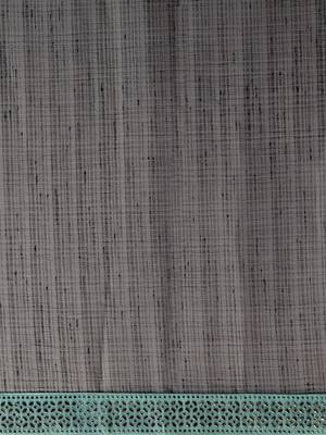Grey plain net saree with blouse 5