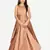 Kids Brown Cotton Silk Gown Dress