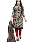 Beige printed cotton salwar