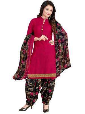 Magenta printed cotton salwar 1