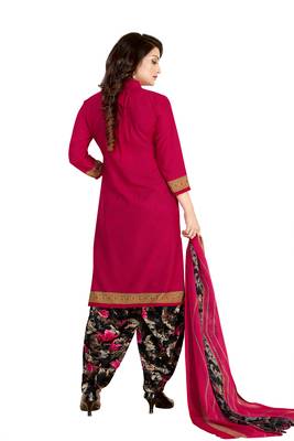 Magenta printed cotton salwar 2