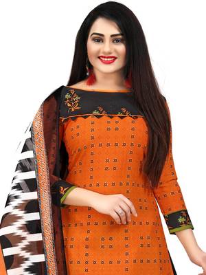 Orange printed cotton salwar 3