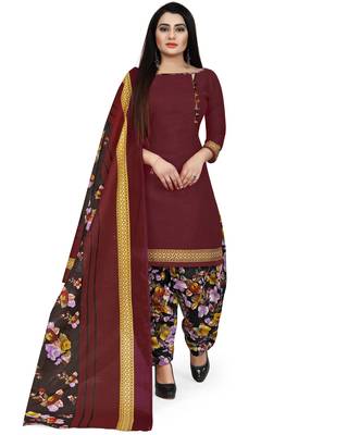 Maroon printed cotton salwar 1