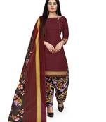 Maroon printed cotton salwar