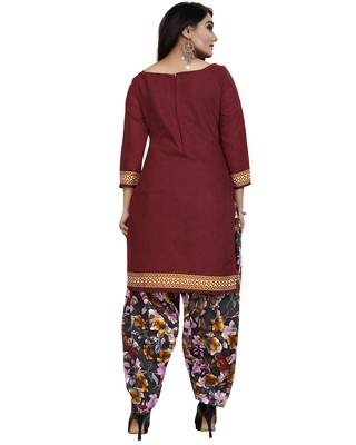 Maroon printed cotton salwar 2