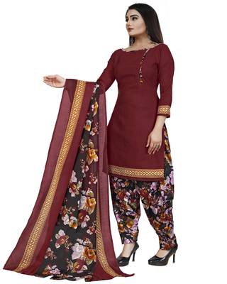 Maroon printed cotton salwar 3