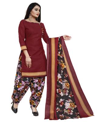 Maroon printed cotton salwar 4