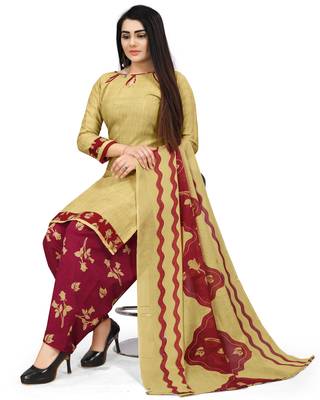 Beige printed cotton salwar 3