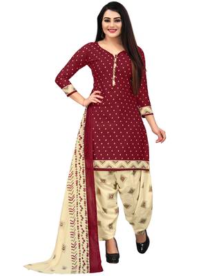 Maroon printed cotton salwar 1