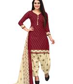 Maroon printed cotton salwar