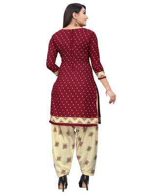 Maroon printed cotton salwar 2