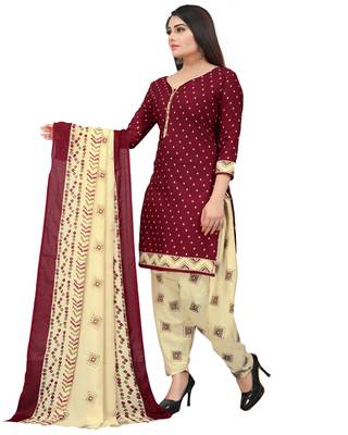 Maroon printed cotton salwar 4