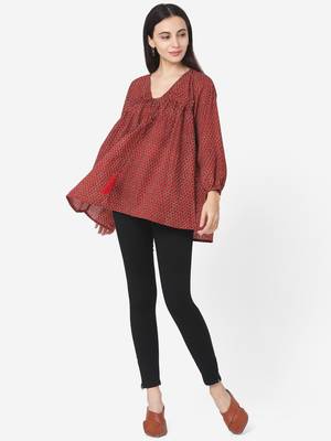Red Cotton  tunic 1