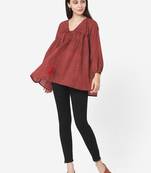 Red Cotton  tunic