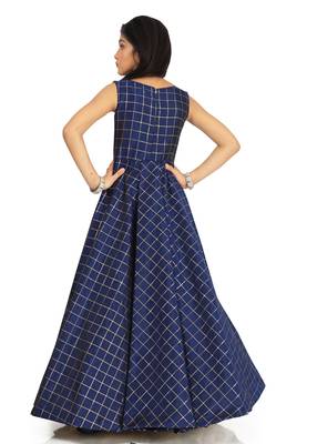 Kids Blue Long Maxi Gown Dress 4