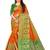 Orange woven cotton silk saree with blouse