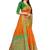 Orange woven cotton silk saree with blouse