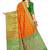Orange woven cotton silk saree with blouse
