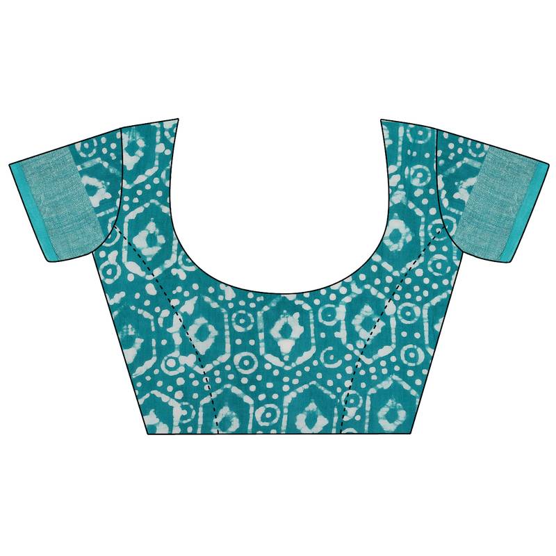 multicolor Handloom Cotton Slub Zari Wex Batik Print saree