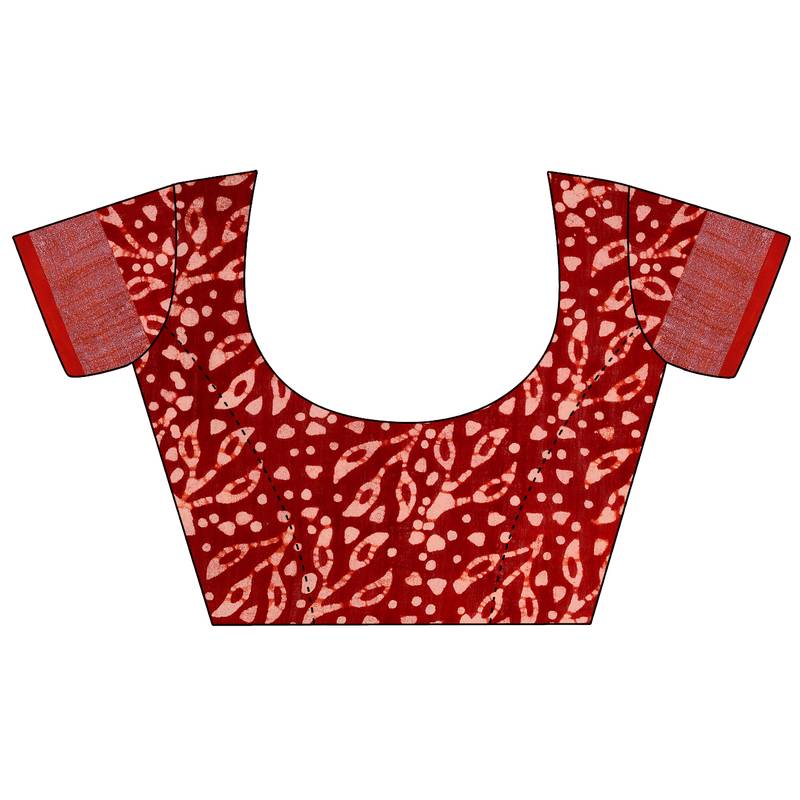 multicolor Handloom Cotton Slub Zari Wex Batik Print saree