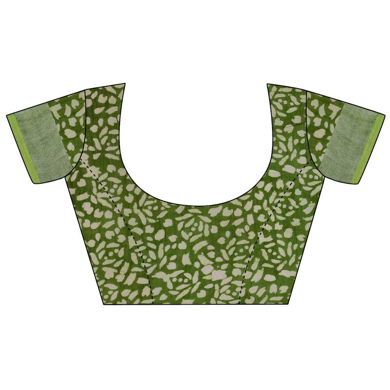 multicolor Handloom Cotton Slub Zari Wex Batik Print saree