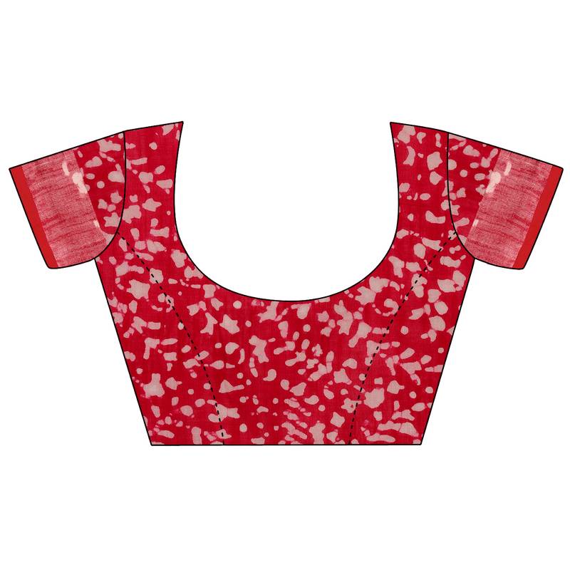 multicolor Handloom Cotton Slub Zari Wex Batik Print saree