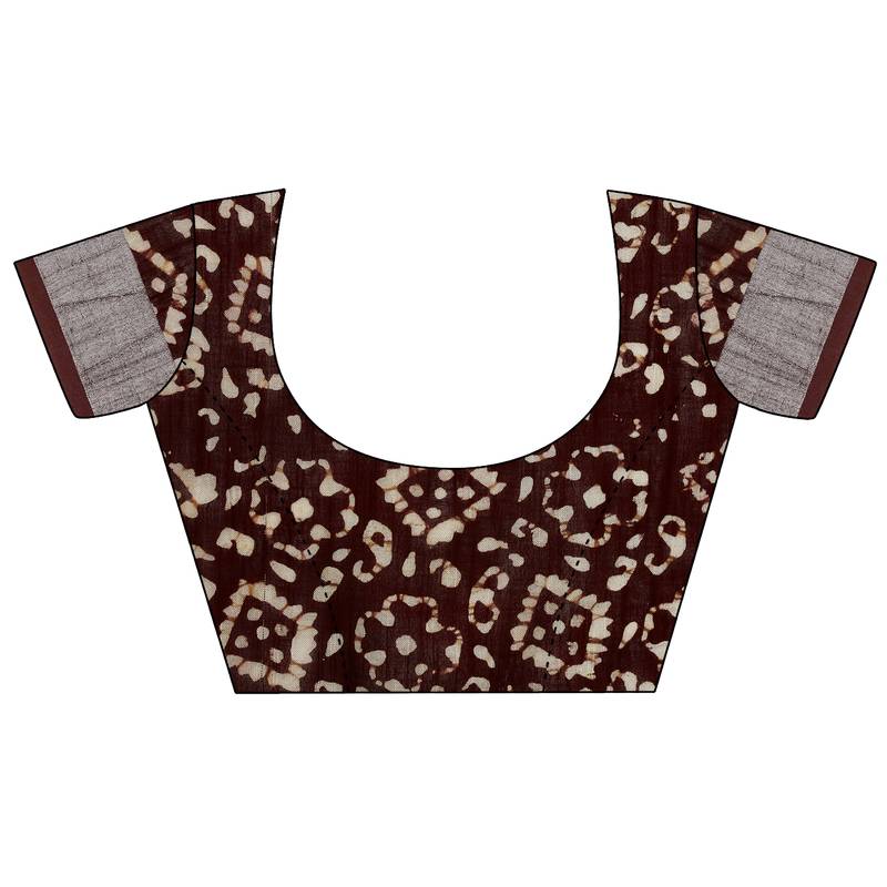 multicolor Handloom Cotton Slub Zari Wex Batik Print saree