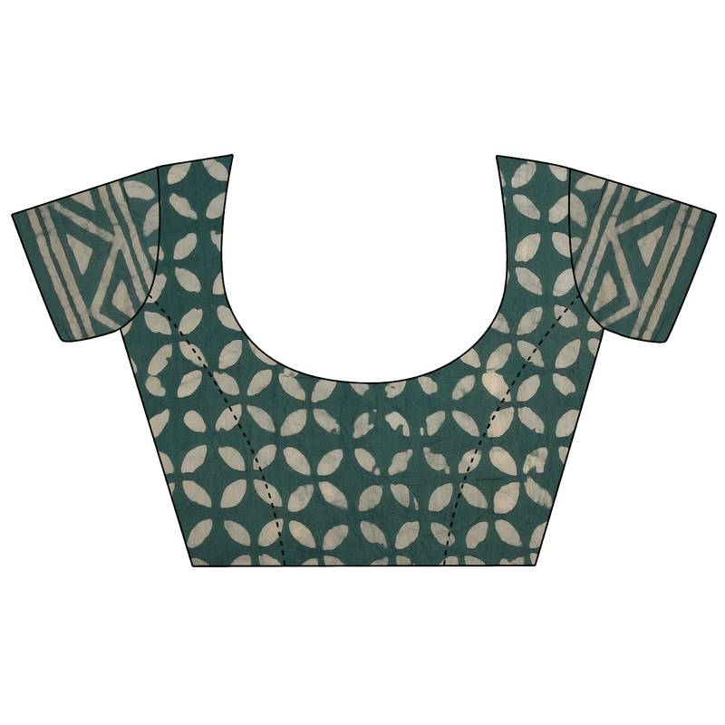 multicolor Handloom Cotton Slub Zari Wex Batik Print saree