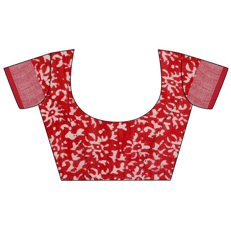 multicolor Handloom Cotton Slub Zari Wex Batik Print saree