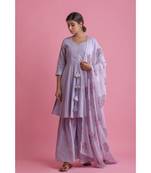 PURPLE Chiffon ethnic kurtis