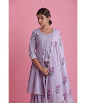 PURPLE Chiffon ethnic kurtis 3