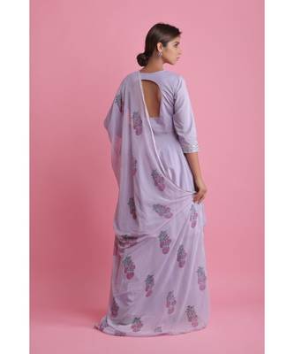 PURPLE Chiffon ethnic kurtis 4