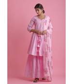 pink Chiffon ethnic kurtis