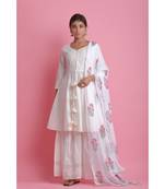 white Chiffon ethnic kurtis