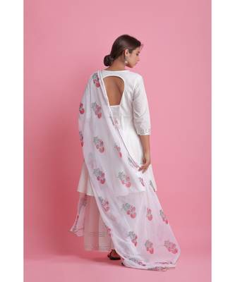 white Chiffon ethnic kurtis 3