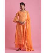 ORANGE Chiffon ethnic kurtis