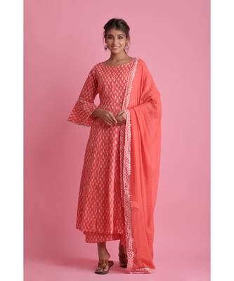 Red Chiffon ethnic kurtis 1