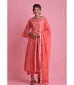 Red Chiffon ethnic kurtis