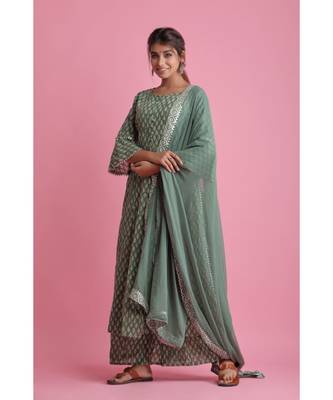 OLIVE Chiffon ethnic kurtis 1