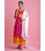 Pink Chiffon ethnic kurtis