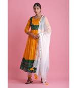 Yellow Chiffon ethnic kurtis