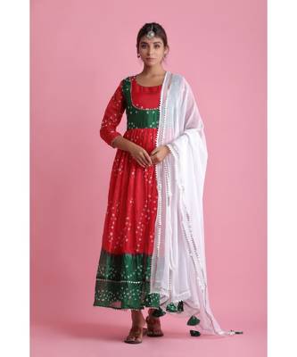 Red Chiffon ethnic kurtis 1