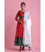 Red Chiffon ethnic kurtis