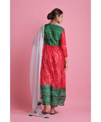 Red Chiffon ethnic kurtis 2
