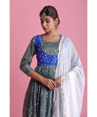 Grey Chiffon ethnic kurtis 3