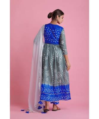 Grey Chiffon ethnic kurtis 4