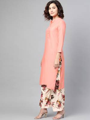 Peach woven viscose ethnic-kurtis 3