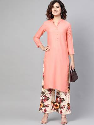 Peach woven viscose ethnic-kurtis 4