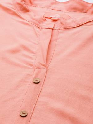 Peach woven viscose ethnic-kurtis 5